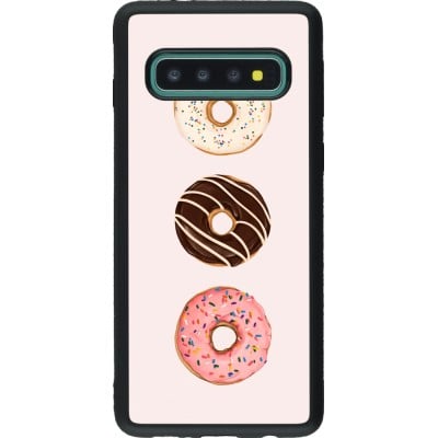 Coque Samsung Galaxy S10 - Silicone rigide noir Spring 23 donuts