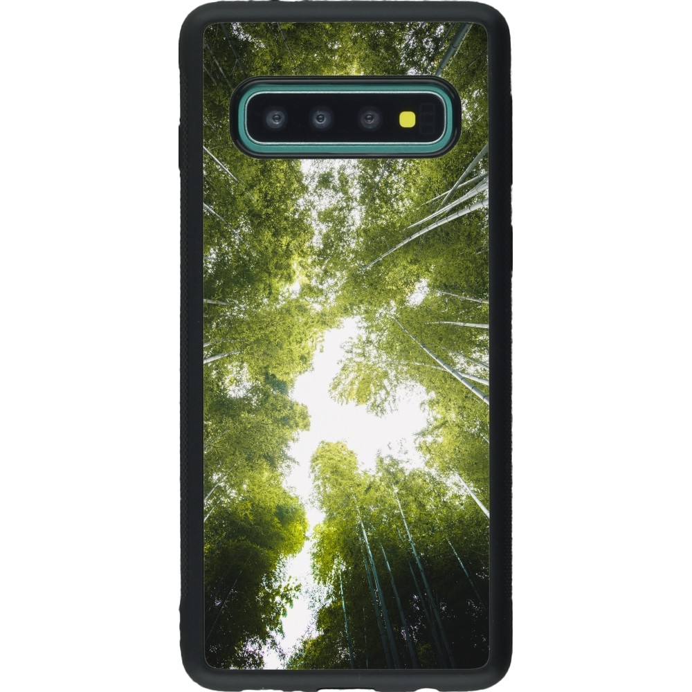 Coque Samsung Galaxy S10 - Silicone rigide noir Spring 23 forest blue sky