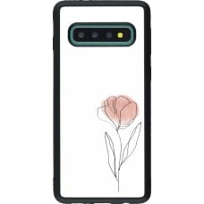 Coque Samsung Galaxy S10 - Silicone rigide noir Spring 23 minimalist flower