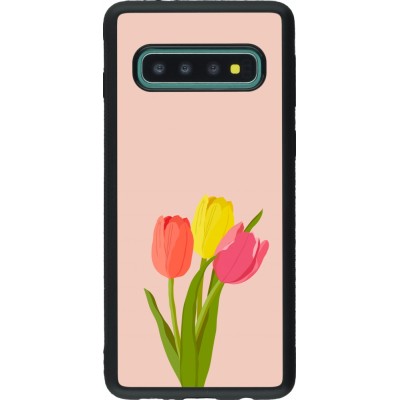 Coque Samsung Galaxy S10 - Silicone rigide noir Spring 23 tulip trio