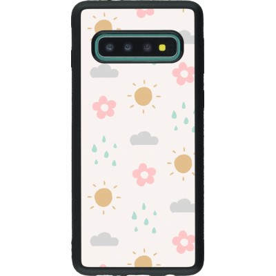 Coque Samsung Galaxy S10 - Silicone rigide noir Spring 23 weather