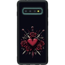 Coque Samsung Galaxy S10 - Silicone rigide noir Valentine 2024 gothic love