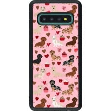 Coque Samsung Galaxy S10 - Silicone rigide noir Valentine 2024 puppy love