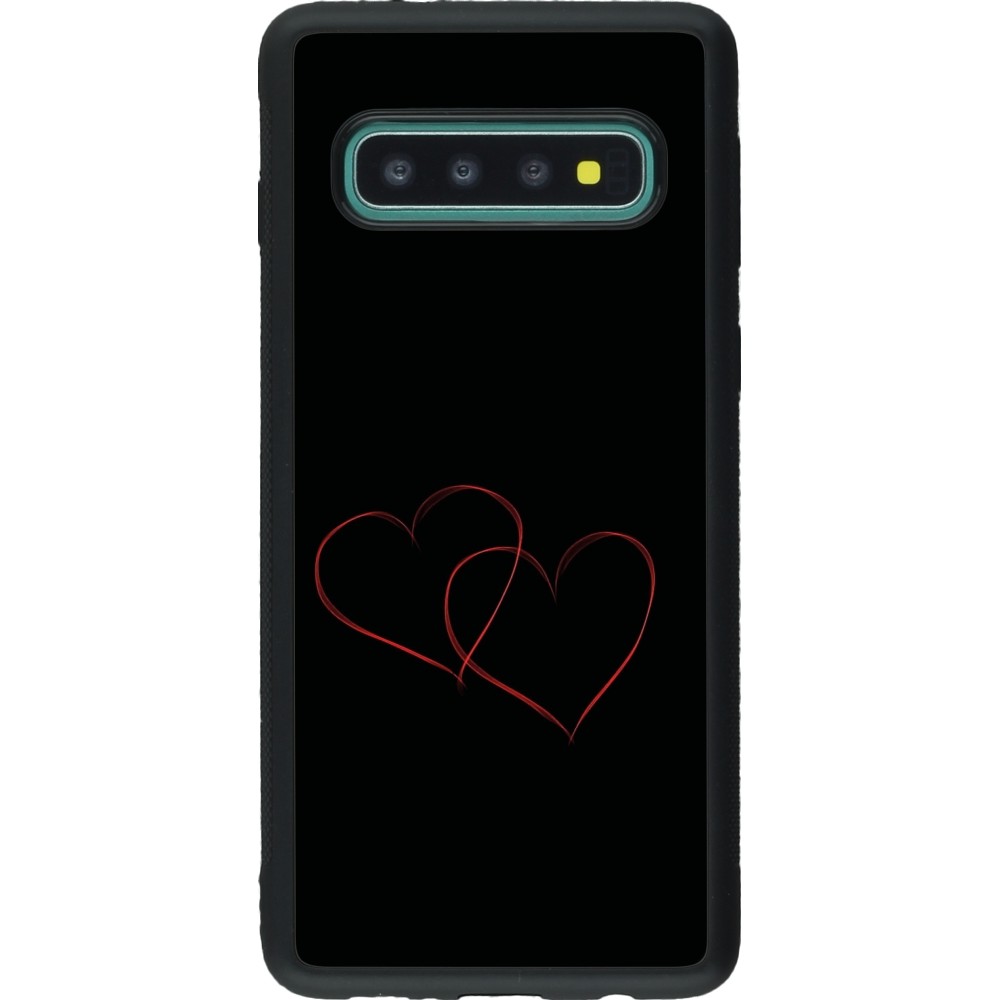 Coque Samsung Galaxy S10 - Silicone rigide noir Valentine 2023 attached heart