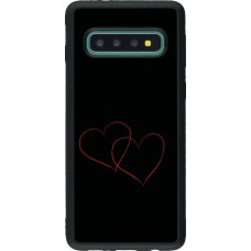 Coque Samsung Galaxy S10 - Silicone rigide noir Valentine 2023 attached heart