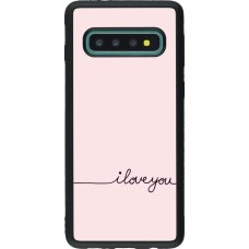 Samsung Galaxy S10 Case Hülle - Silikon schwarz Valentine 2023 i love you writing