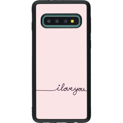 Coque Samsung Galaxy S10 - Silicone rigide noir Valentine 2023 i love you writing