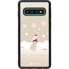 Coque Samsung Galaxy S10 - Silicone rigide noir Noël 2023 Minimalist Santa