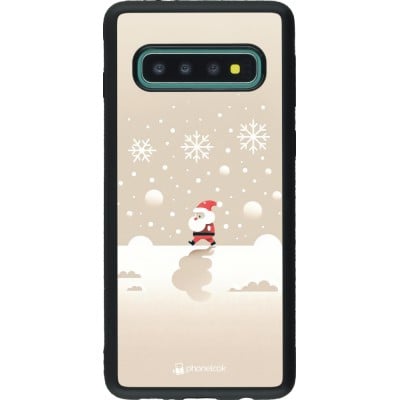 Coque Samsung Galaxy S10 - Silicone rigide noir Noël 2023 Minimalist Santa