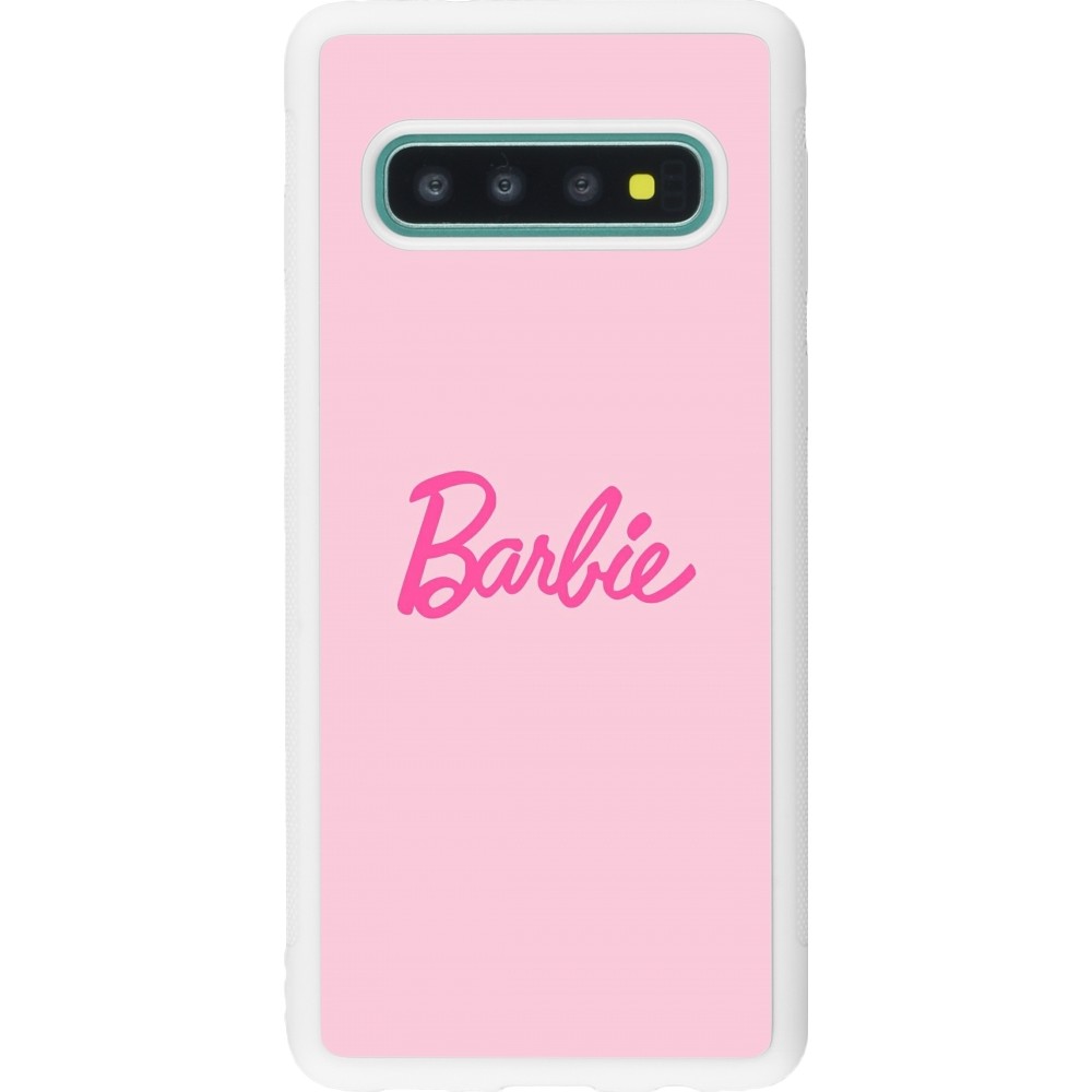 Coque Samsung Galaxy S10 - Silicone rigide blanc Barbie Text