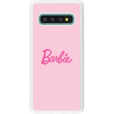 Coque Samsung Galaxy S10 - Silicone rigide blanc Barbie Text