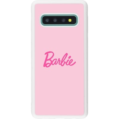 Coque Samsung Galaxy S10 - Silicone rigide blanc Barbie Text