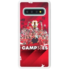 Coque Samsung Galaxy S10 - Silicone rigide blanc Benfica Campeoes 2023