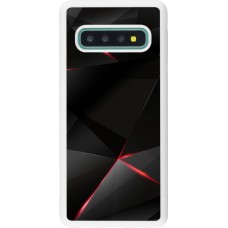 Coque Samsung Galaxy S10 - Silicone rigide blanc Black Red Lines