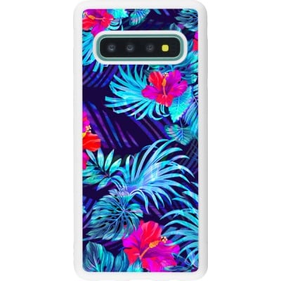 Coque Samsung Galaxy S10 - Silicone rigide blanc Blue Forest