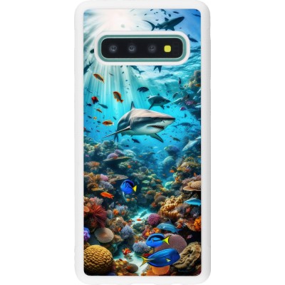 Coque Samsung Galaxy S10 - Silicone rigide blanc Bora Bora Mer et Merveilles