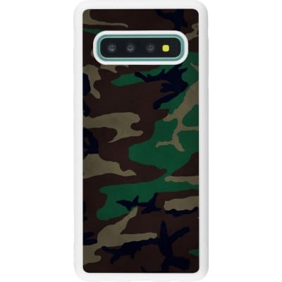 Coque Samsung Galaxy S10 - Silicone rigide blanc Camouflage 3