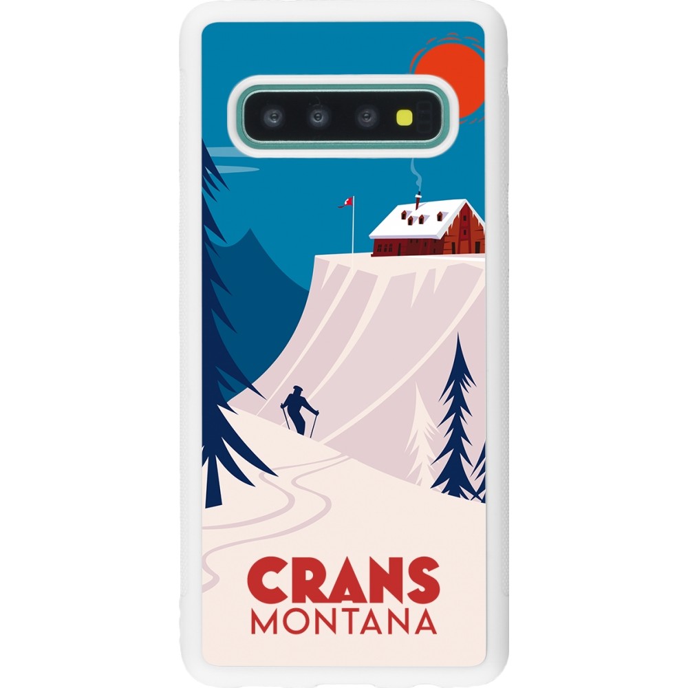 Coque Samsung Galaxy S10 - Silicone rigide blanc Crans-Montana Cabane