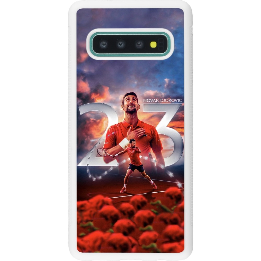 Coque Samsung Galaxy S10 - Silicone rigide blanc Djokovic 23 Grand Slam