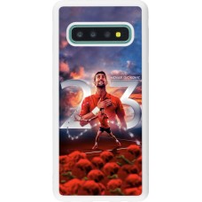 Coque Samsung Galaxy S10 - Silicone rigide blanc Djokovic 23 Grand Slam