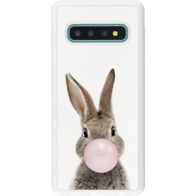 Coque Samsung Galaxy S10 - Silicone rigide blanc Easter 2023 bubble gum bunny