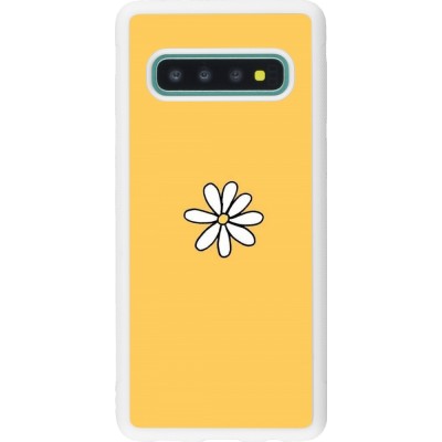 Coque Samsung Galaxy S10 - Silicone rigide blanc Easter 2023 daisy