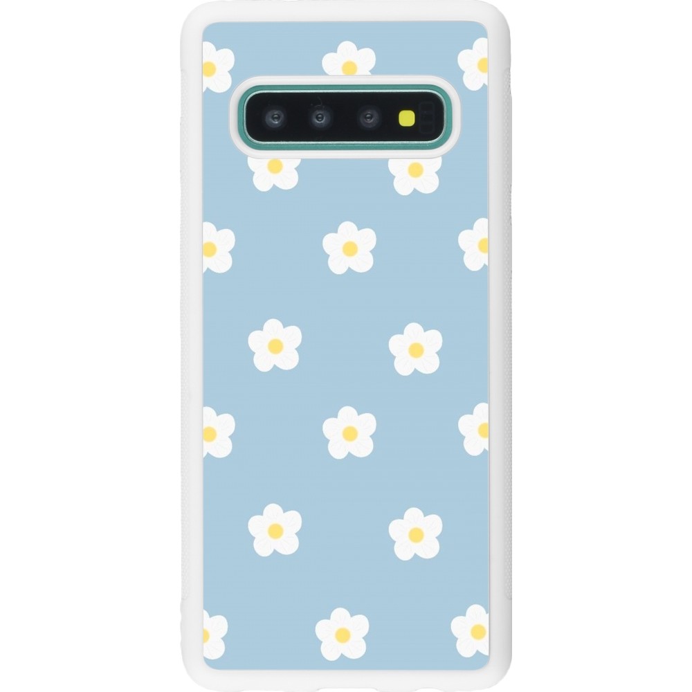 Coque Samsung Galaxy S10 - Silicone rigide blanc Easter 2024 daisy flower