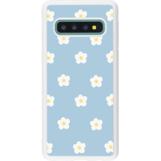 Coque Samsung Galaxy S10 - Silicone rigide blanc Easter 2024 daisy flower