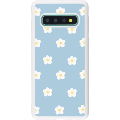 Coque Samsung Galaxy S10 - Silicone rigide blanc Easter 2024 daisy flower