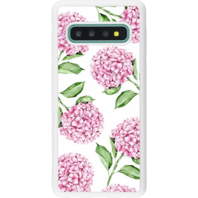 Coque Samsung Galaxy S10 - Silicone rigide blanc Easter 2024 pink flowers