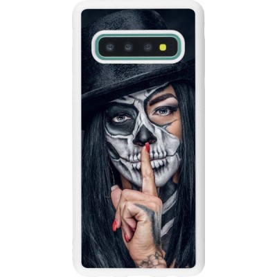 Coque Samsung Galaxy S10 - Silicone rigide blanc Halloween 18 19