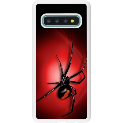 Coque Samsung Galaxy S10 - Silicone rigide blanc Halloween 2023 spider black widow