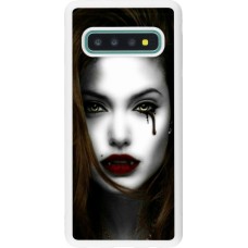 Coque Samsung Galaxy S10 - Silicone rigide blanc Halloween 2023 gothic vampire