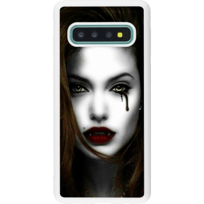 Coque Samsung Galaxy S10 - Silicone rigide blanc Halloween 2023 gothic vampire