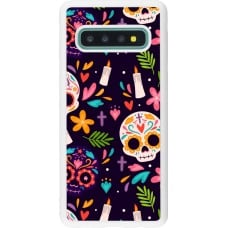 Coque Samsung Galaxy S10 - Silicone rigide blanc Halloween 2023 mexican style