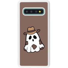 Coque Samsung Galaxy S10 - Silicone rigide blanc Halloween 2024 cowboy ghost