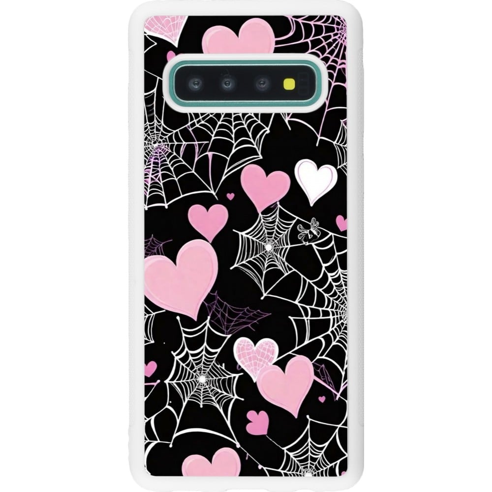 Coque Samsung Galaxy S10 - Silicone rigide blanc Halloween 2024 girly