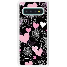 Coque Samsung Galaxy S10 - Silicone rigide blanc Halloween 2024 girly