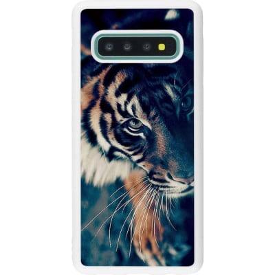 Coque Samsung Galaxy S10 - Silicone rigide blanc Incredible Lion