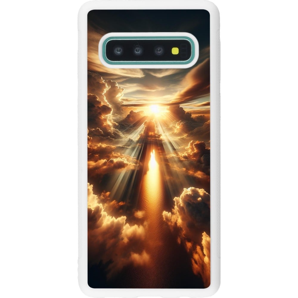 Coque Samsung Galaxy S10 - Silicone rigide blanc Lueur Céleste Zenith