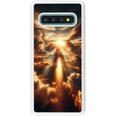 Coque Samsung Galaxy S10 - Silicone rigide blanc Lueur Céleste Zenith