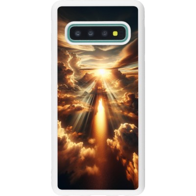 Coque Samsung Galaxy S10 - Silicone rigide blanc Lueur Céleste Zenith