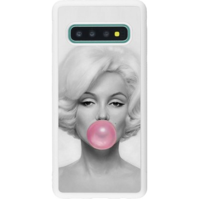 Coque Samsung Galaxy S10 - Silicone rigide blanc Marilyn Bubble