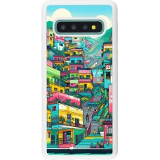 Coque Samsung Galaxy S10 - Silicone rigide blanc Medellin Comuna 13 Art