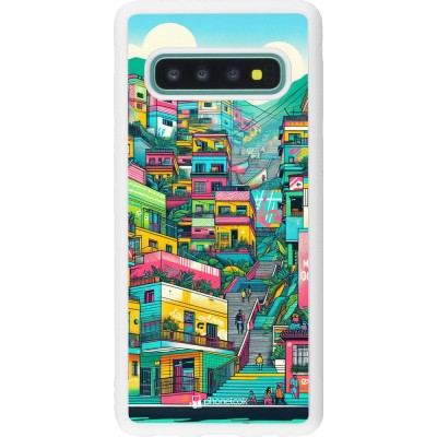 Coque Samsung Galaxy S10 - Silicone rigide blanc Medellin Comuna 13 Art