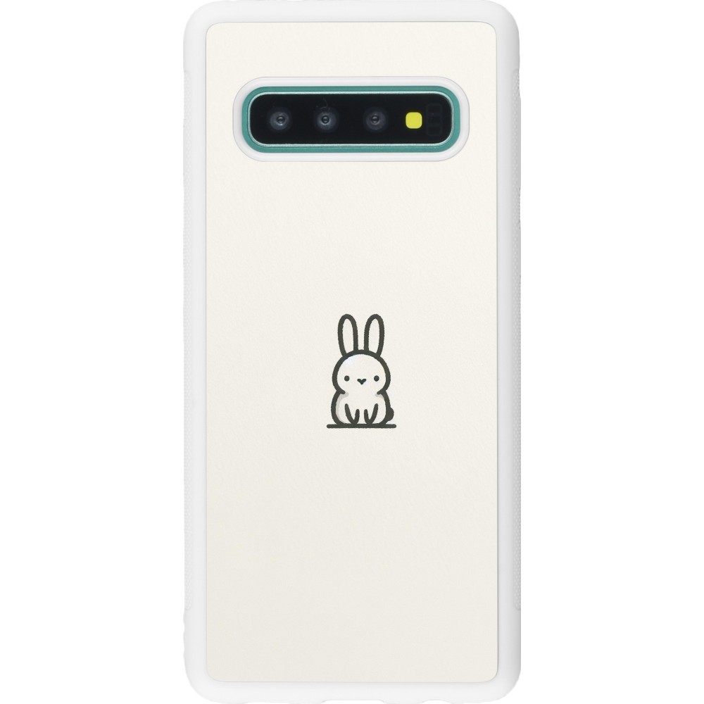 Coque Samsung Galaxy S10 - Silicone rigide blanc Minimal bunny cutie