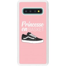 Coque Samsung Galaxy S10 - Silicone rigide blanc princesse en basket