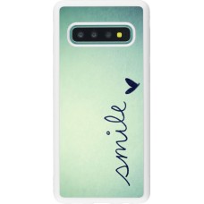 Coque Samsung Galaxy S10 - Silicone rigide blanc Smile