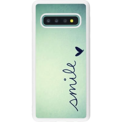 Coque Samsung Galaxy S10 - Silicone rigide blanc Smile