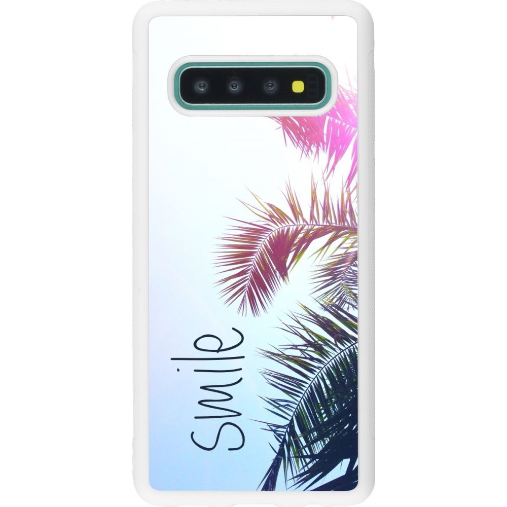 Coque Samsung Galaxy S10 - Silicone rigide blanc Smile 05